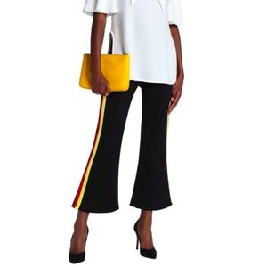Ellery Riviera Cropped Striped Cady Flared Pants In Black